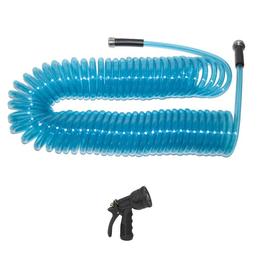 Spring coiled watering hose 25 ft with Nozzle- Plastair