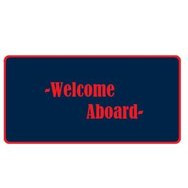 Tapis Welcome Aboard 20x10, Marine et Rouge-Matworks 10050
